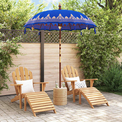 vidaXL Balinese Parasol Blue 180-190 cm Cotton and solid wood