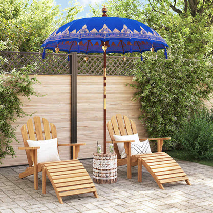 vidaXL Balinese Parasol Blue 180-190 cm Cotton and solid wood