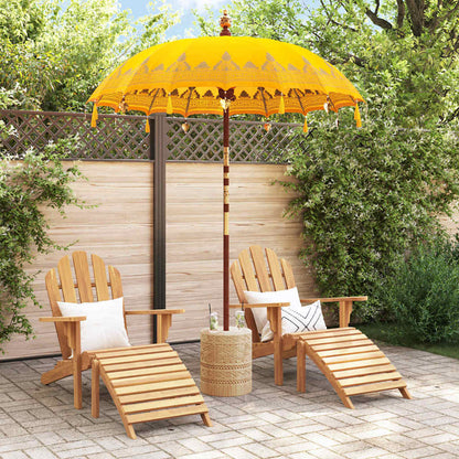 vidaXL Balinese Parasol Yellow 180-190 cm Cotton and solid wood