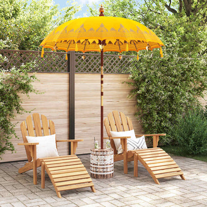 vidaXL Balinese Parasol Yellow 180-190 cm Cotton and solid wood