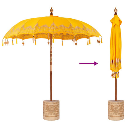 vidaXL Balinese Parasol Yellow 215 x 215 x 260 cm