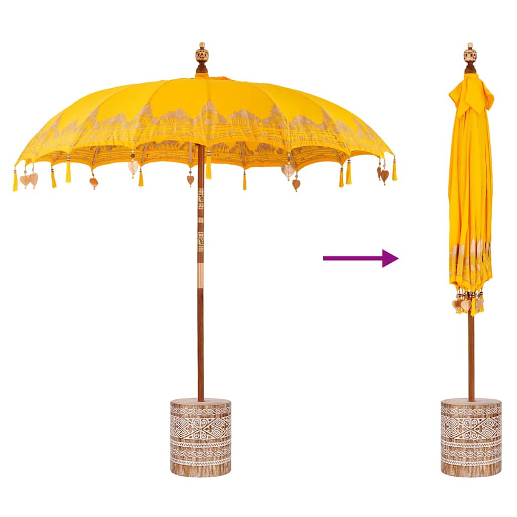 vidaXL Balinese Parasol Yellow 215 x 215 x 260 cm