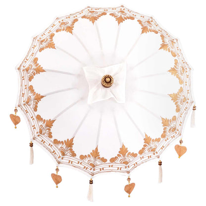 vidaXL Balinese Parasol Cream 95 x 95 x 260 cm Cotton and solid wood