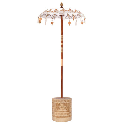 vidaXL Balinese Parasol Cream 95 x 95 x 260 cm Cotton and solid wood