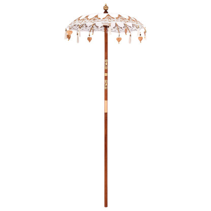 vidaXL Balinese Parasol Cream 95 x 95 x 260 cm Cotton and solid wood