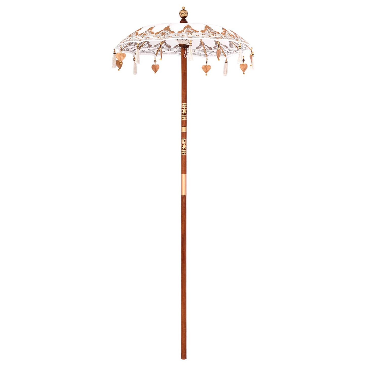 vidaXL Balinese Parasol Cream 95 x 95 x 260 cm Cotton and solid wood