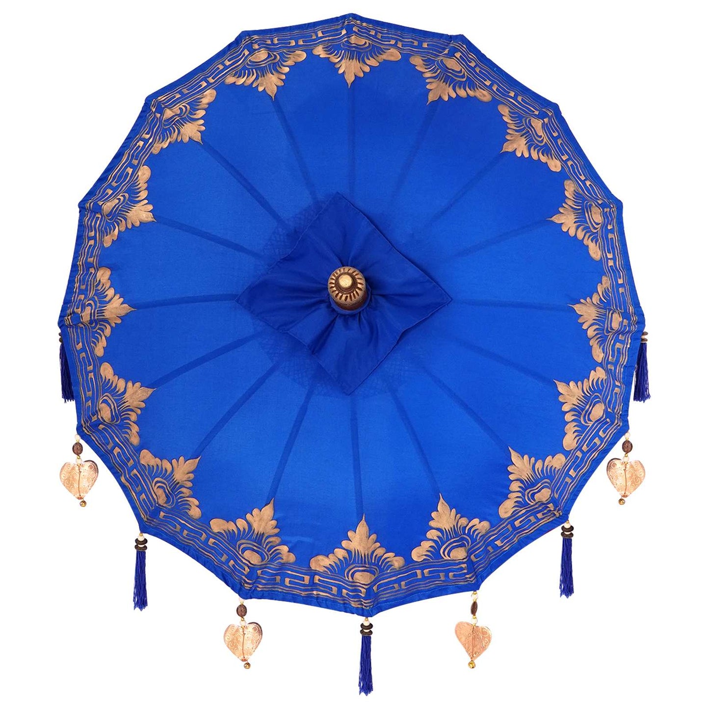 vidaXL Parasol with Base Blue 95 x 95 x 260 cm Cotton and Wood