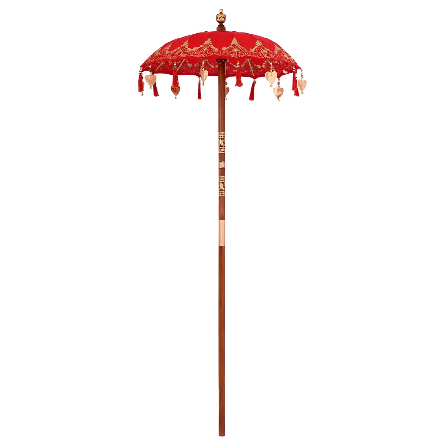 vidaXL Parasol with Base Red 95 x 95 x 260 cm Cotton and Wood