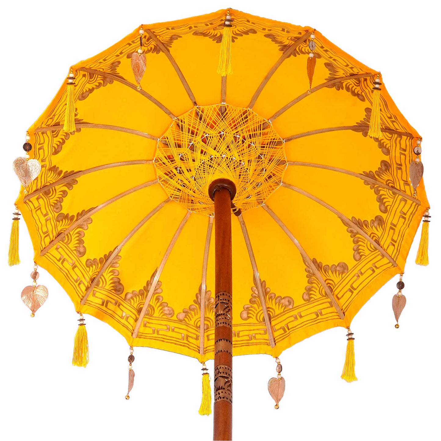 vidaXL Parasol with Base Yellow 95 x 95 x 260 cm Cotton and Wood