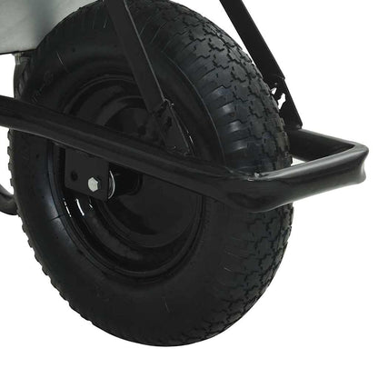 vidaXL Wheelbarrow Silver and Black 141 x 60 x 57 cm Steel