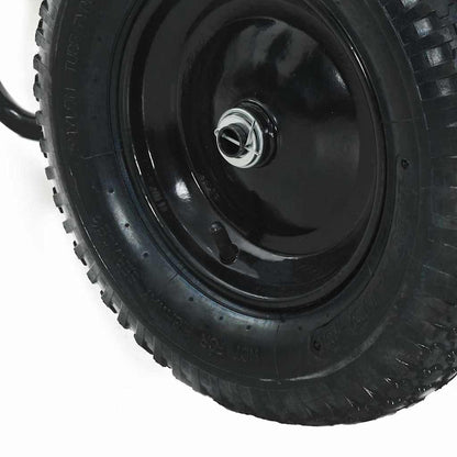 vidaXL Wheelbarrow Silver and Black 124 x 73 x 65 cm Steel