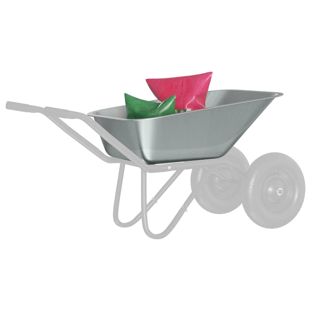 vidaXL Wheelbarrow Tray Replacement Silver 88 x 60 x 32 cm Steel