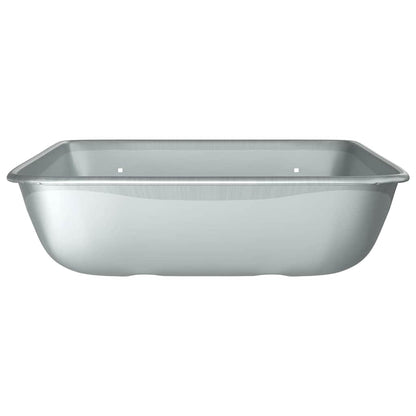 vidaXL Wheelbarrow Tray Replacement Silver 80 x 60 x 25 cm Steel