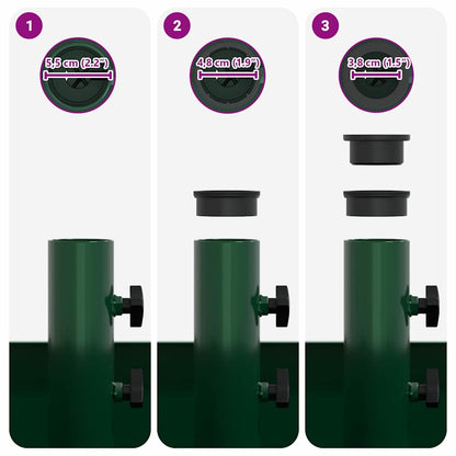 vidaXL Parasol Base Manual Green 45 x 45 x 45 cm Steel
