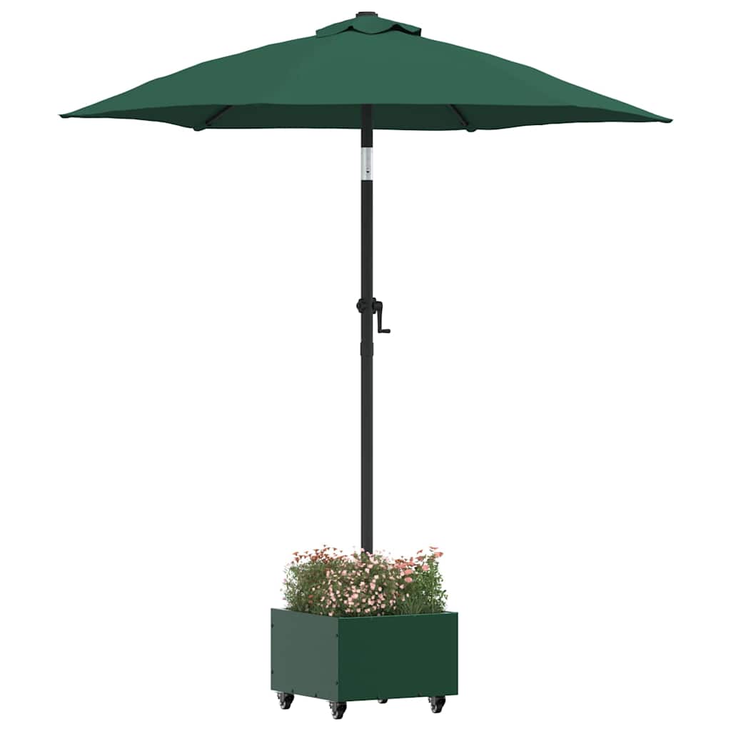 vidaXL Parasol Base Manual Green 45 x 45 x 45 cm Steel