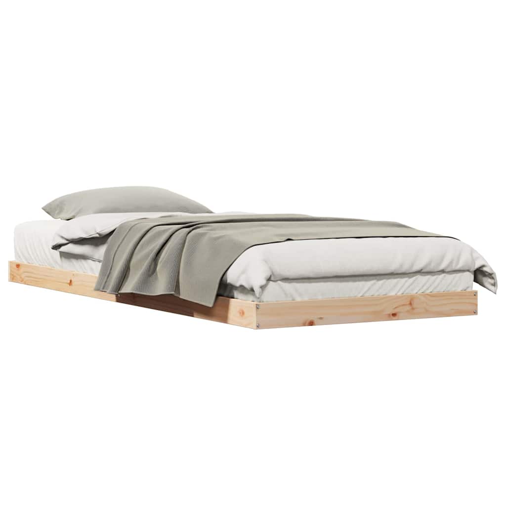 vidaXL Floor Bed Frame Natural 80 x 210 cm Solid Pine wood