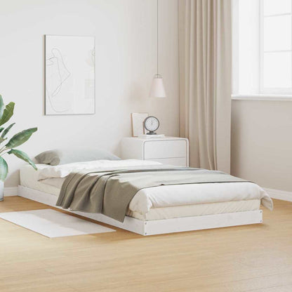 vidaXL Floor Bed Frame White 90 x 210 cm Solid Pine Wood