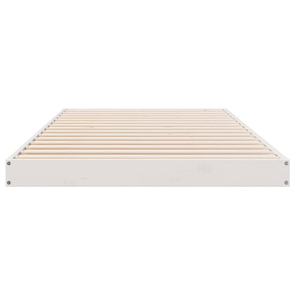 vidaXL Floor Bed Frame White 90 x 210 cm Solid Pine Wood