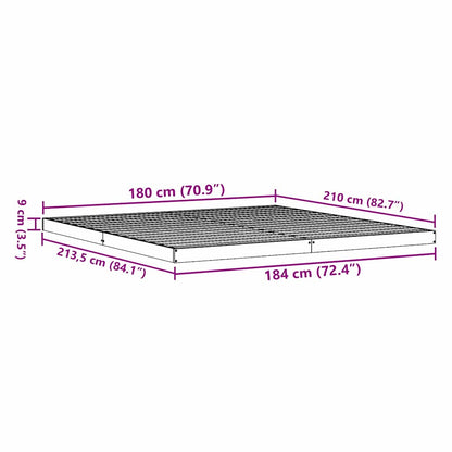 vidaXL Floor Bed Frame Natural 213.5 x 184 x 9 cm Solid Pine Wood