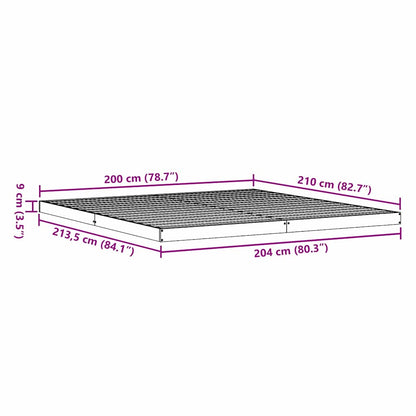 vidaXL Floor Bed Frame Natural 213.5 x 204 x 9 cm Solid Pine Wood