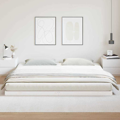 vidaXL Floor Bed Frame White 213.5 x 204 x 9 cm Solid Pine Wood