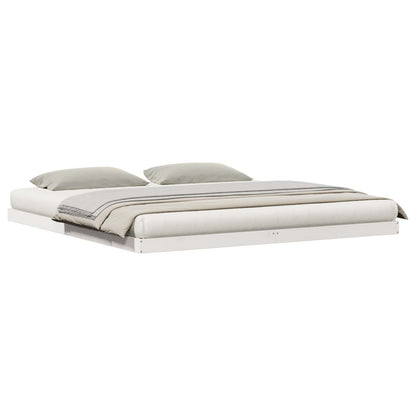 vidaXL Floor Bed Frame White 213.5 x 204 x 9 cm Solid Pine Wood