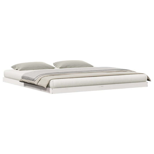 vidaXL Floor Bed Frame White 213.5 x 204 x 9 cm Solid Pine Wood