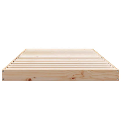 vidaXL Floor Bed Frame Natural 80 x 220 cm Solid Pine Wood