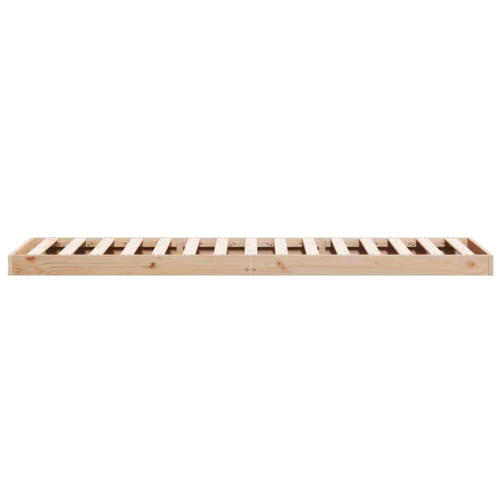 vidaXL Floor Bed Frame Natural 80 x 220 cm Solid Pine Wood