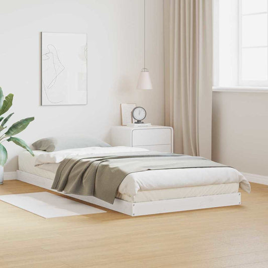 vidaXL Floor Bed Frame White 80 x 220 cm Solid Pine Wood
