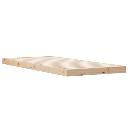 vidaXL Floor Bed Frame Natural 90 x 220 cm Solid Pine Wood