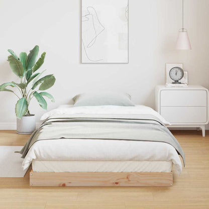 vidaXL Floor Bed Frame Natural 100 x 220 cm Solid Pine Wood