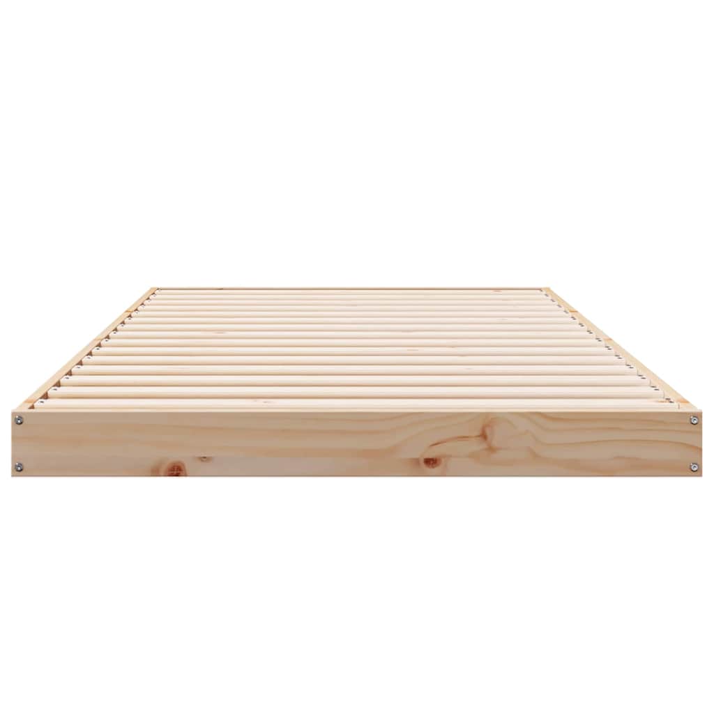 vidaXL Floor Bed Frame Natural 100 x 220 cm Solid Pine Wood