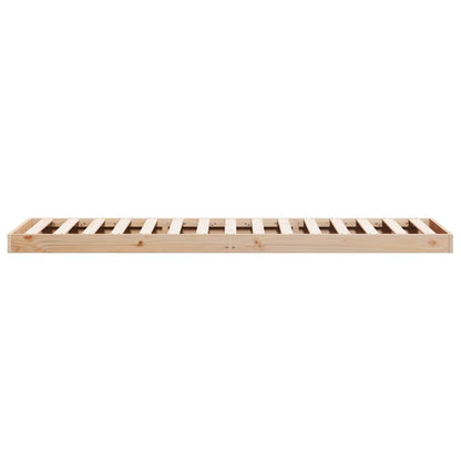 vidaXL Floor Bed Frame Natural 100 x 220 cm Solid Pine Wood