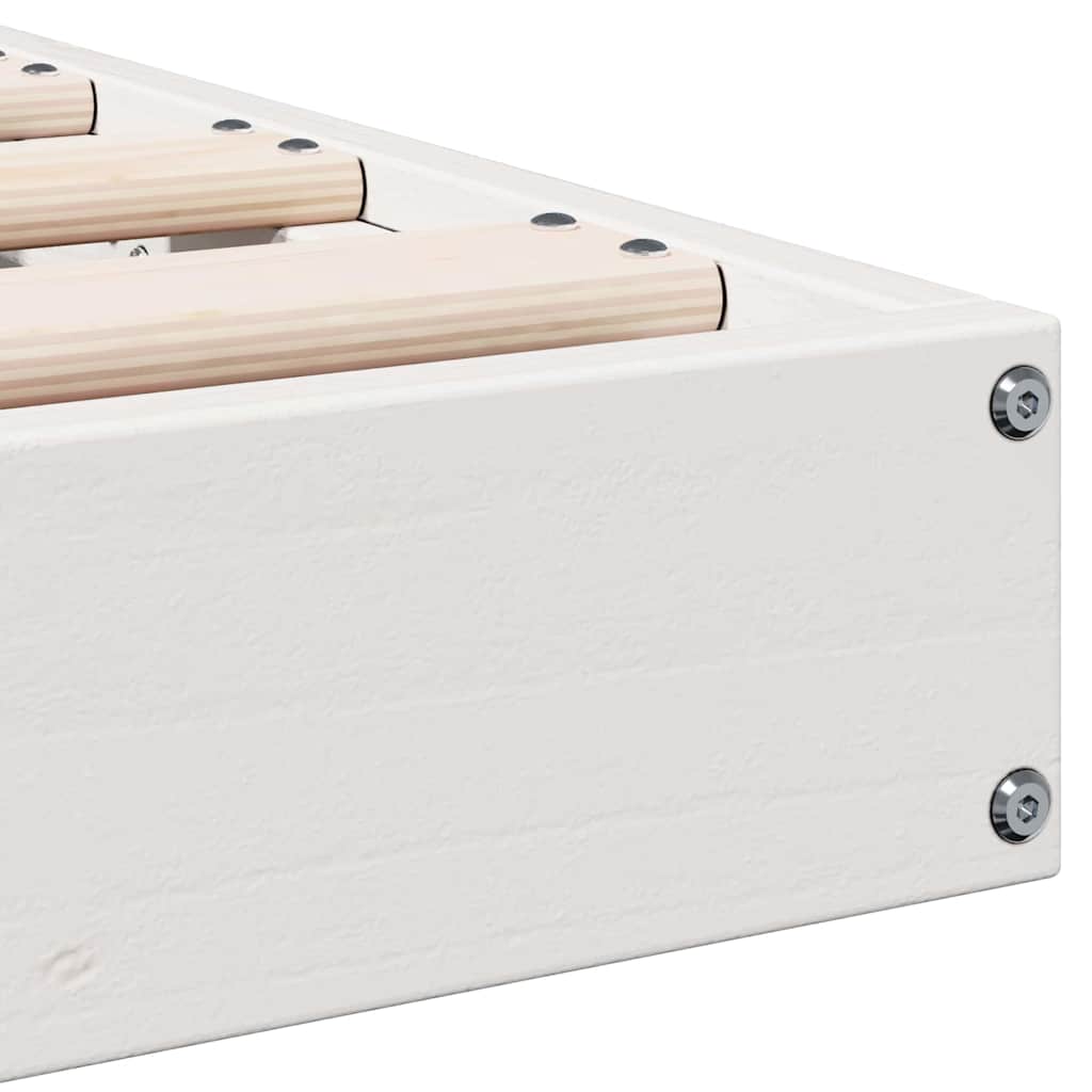 vidaXL Floor Bed Frame White 100 x 220 cm Solid Pine Wood