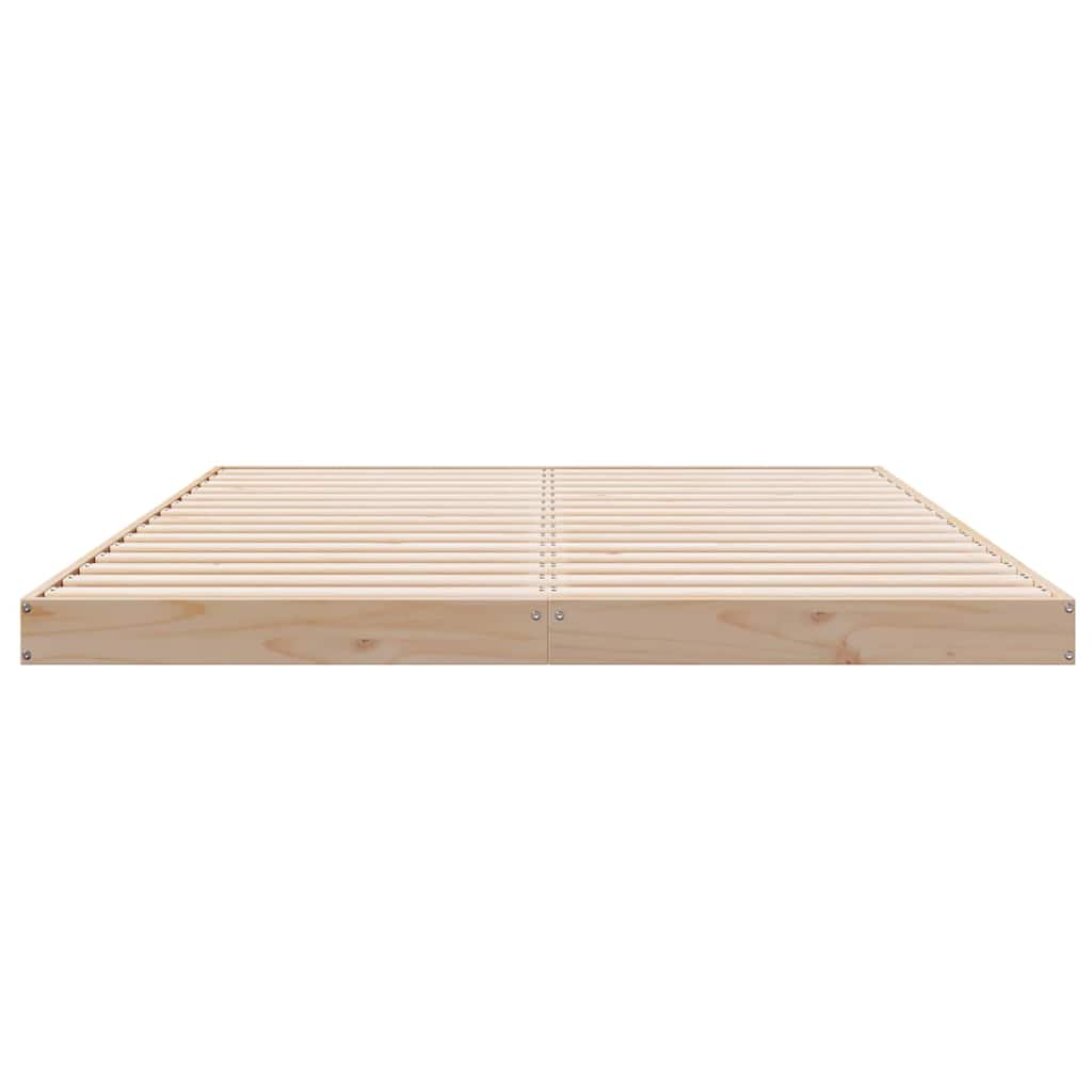 vidaXL Floor Bed Frame Natural 140 x 220 cm Solid Pine Wood