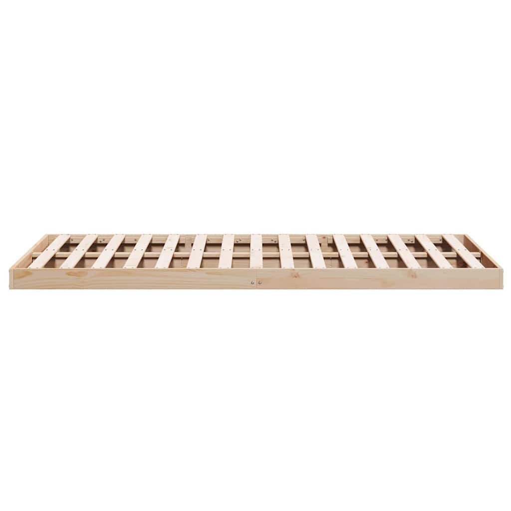 vidaXL Floor Bed Frame Natural 140 x 220 cm Solid Pine Wood
