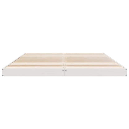 vidaXL Floor Bed Frame White 140 x 220 cm Solid Pine Wood