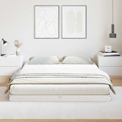vidaXL Floor Bed Frame White 160 x 220 cm Solid Pine Wood