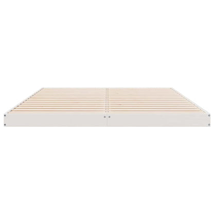 vidaXL Floor Bed Frame White 160 x 220 cm Solid Pine Wood
