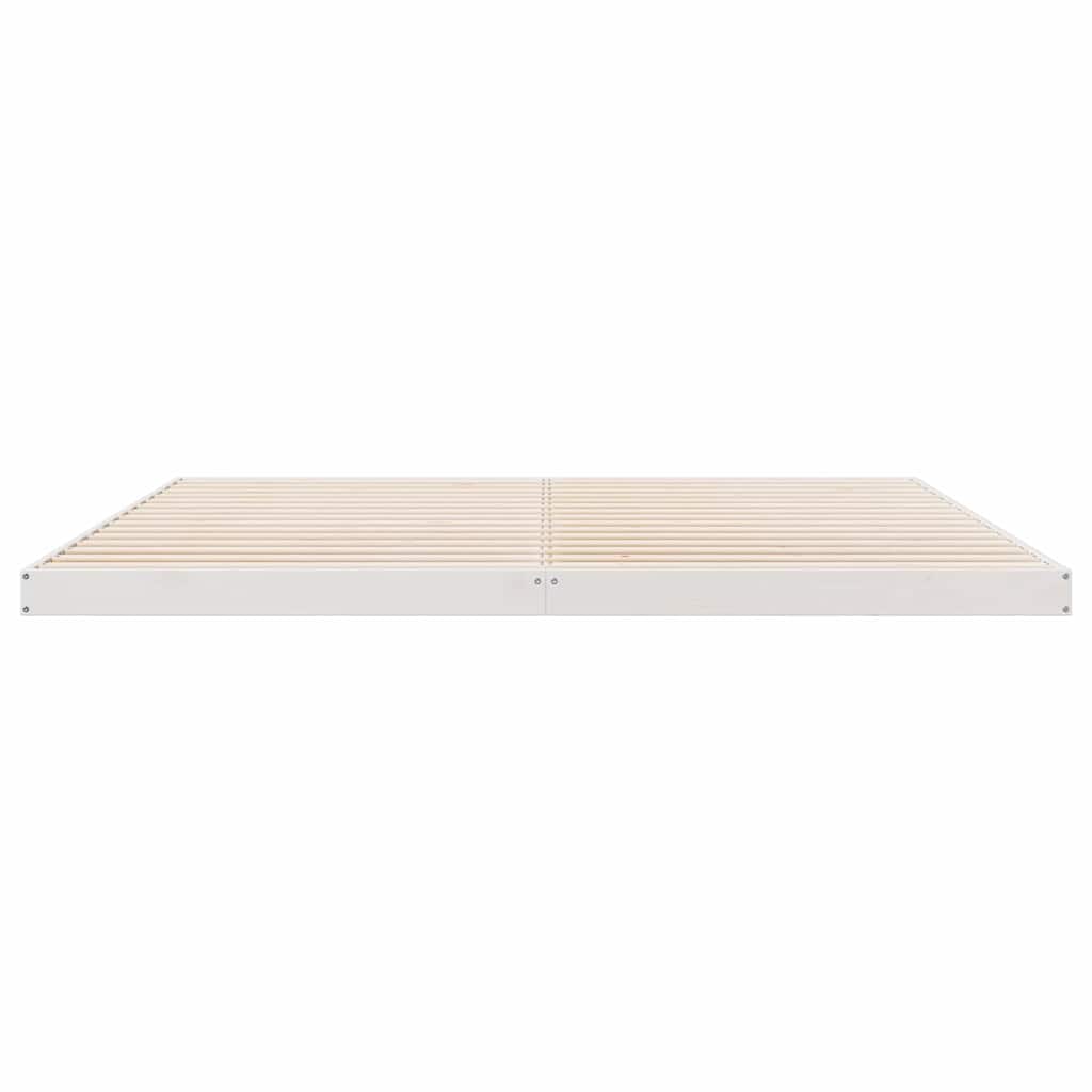 vidaXL Floor Bed Frame White 180 x 220 cm Solid Pine Wood
