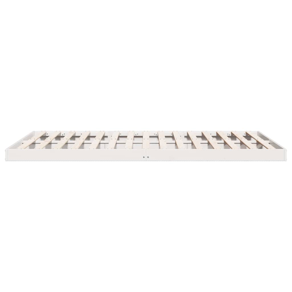 vidaXL Floor Bed Frame White 180 x 220 cm Solid Pine Wood