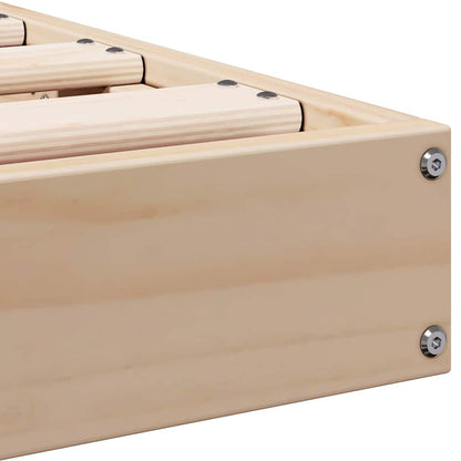 vidaXL Floor Bed Frame Natural 200 x 220 cm Solid Pine Wood