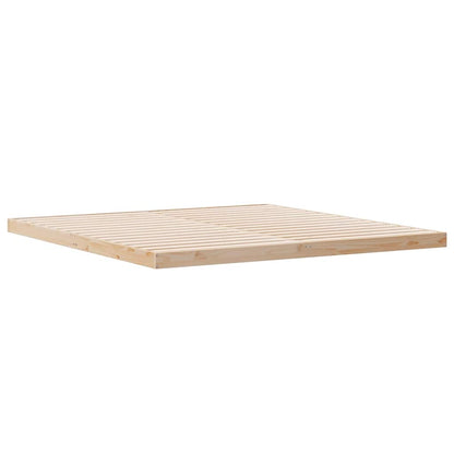 vidaXL Floor Bed Frame Natural 200 x 220 cm Solid Pine Wood