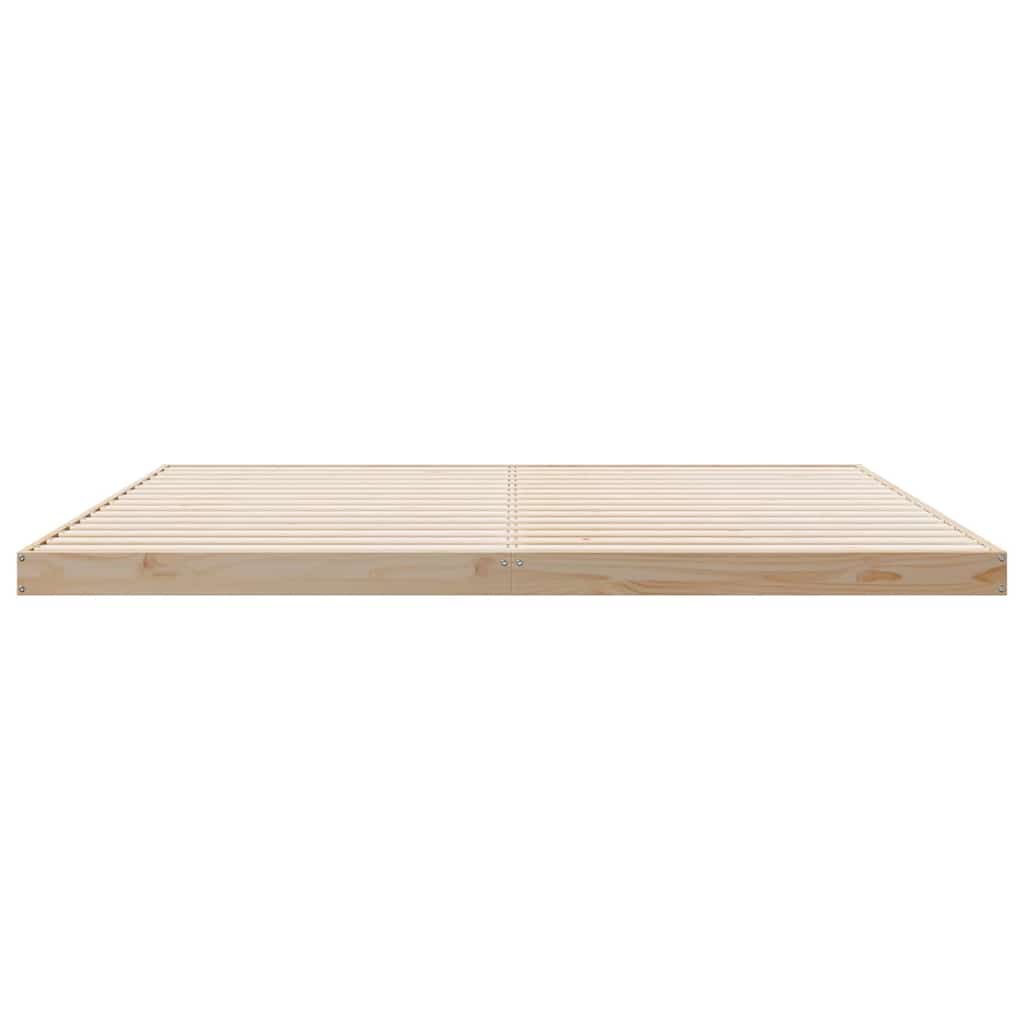 vidaXL Floor Bed Frame Natural 200 x 220 cm Solid Pine Wood