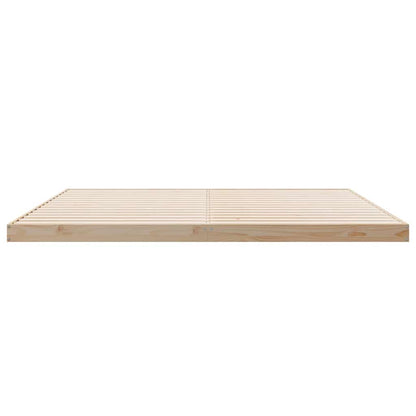 vidaXL Floor Bed Frame Natural 200 x 220 cm Solid Pine Wood