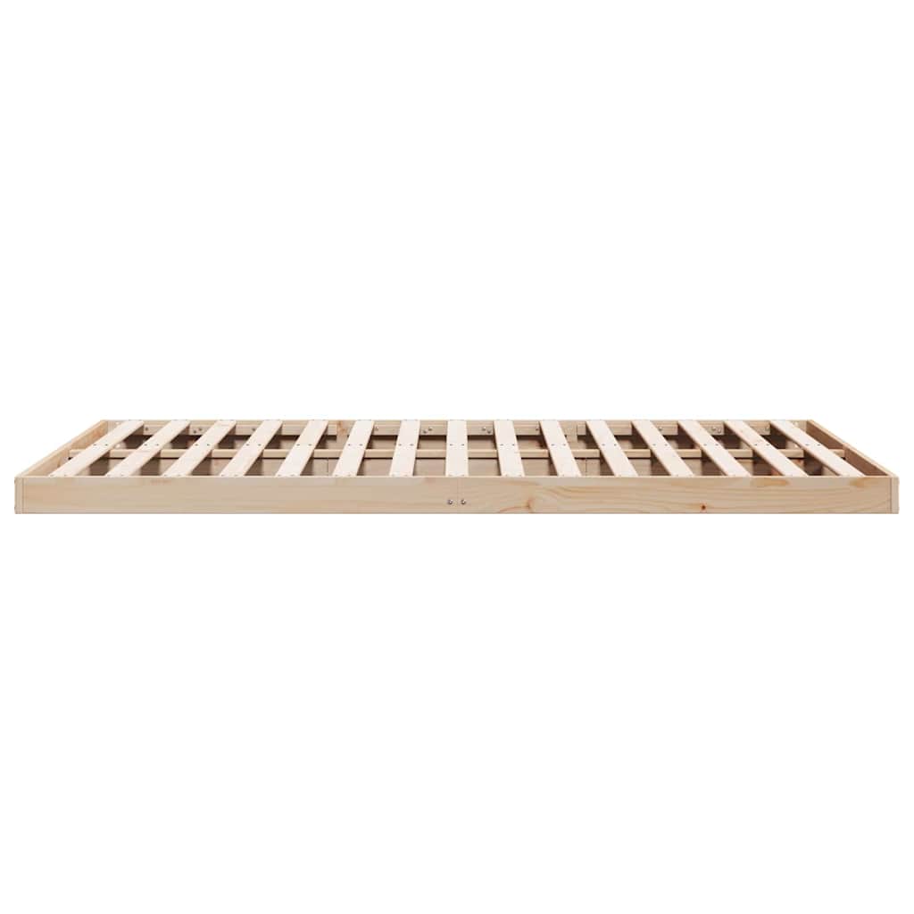 vidaXL Floor Bed Frame Natural 200 x 220 cm Solid Pine Wood