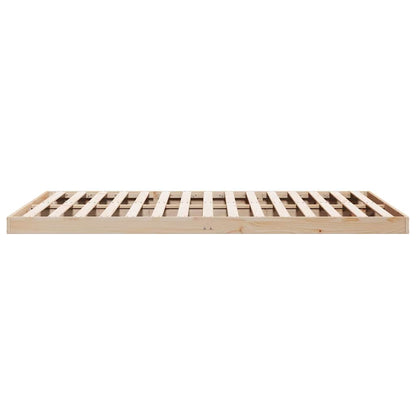 vidaXL Floor Bed Frame Natural 200 x 220 cm Solid Pine Wood