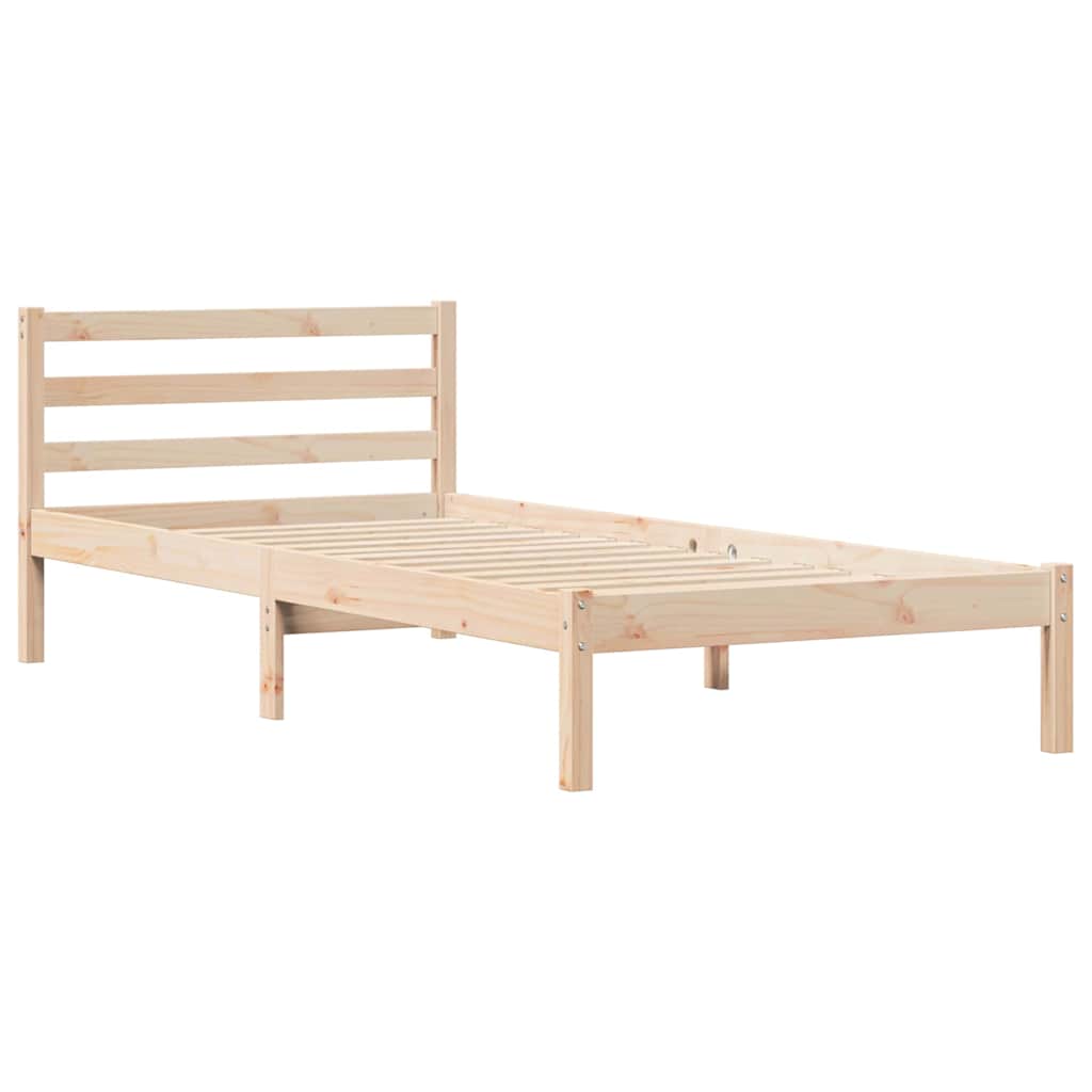 vidaXL Bed Frame Brown 215.5 x 95.5 x 69.5 cm Solid Pine Wood
