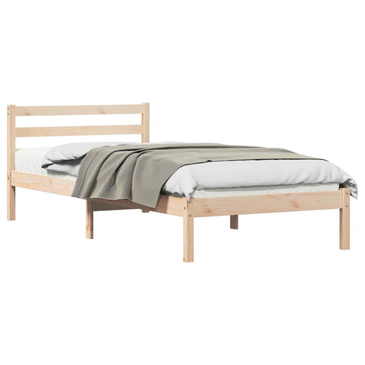 vidaXL Bed Frame Brown 215.5 x 95.5 x 69.5 cm Solid Pine Wood